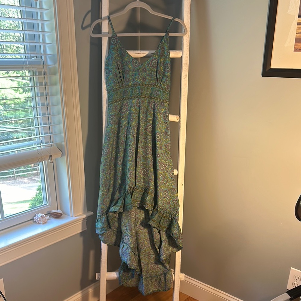 Elegant Green Floral Dress